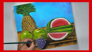 ✅ Como Pintar un BODEGON  FRUTAS  Paso a Paso  Tutorial de Pintura Acrilica 90 [upl. by Ruby]