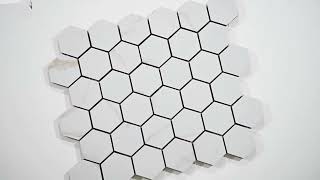 Eden Calacatta 2X2 Hexagon Matte Porcelain Mosaic Tile [upl. by Meihar]