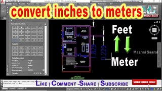 How to Convert Drawings from Inches to Meters  Feet to meters  Using Scale factors Command [upl. by Zebaj]