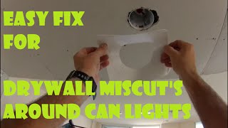 How to repair drywall mistakes around can lights Easy Fix drywallrepair [upl. by Isteb838]