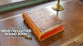 Bookbinding Medieval Leather Book with clasps [upl. by Kalil]