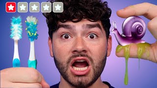 I Tested 1Star Toothbrushes vs Foods [upl. by Aineg]