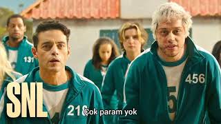 Saturday Night Live  Squid Game Türkçe Çeviri ft Rami Malek Pete Davidson [upl. by Yorick849]