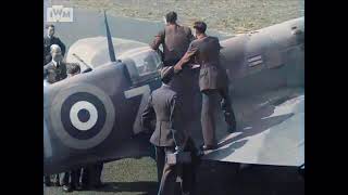 RAF Hornchurch 1942 Colourised Footage [upl. by Olnek312]