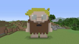 Minecraft Pixel Art  Barney Rubble [upl. by Dranrev671]