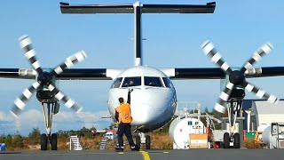 Widerøe Dash8300 startup at Stord airport 2016 [upl. by Rivard]