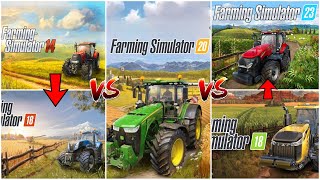 Fs 14 vs Fs 16 vs Fs 18 vs Fs 20 vs Fs 23 harvester farming Live GAMEPLAY farming livestream [upl. by Aldin]