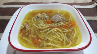 SOPA DE FIDEOS CON ALBÓNDIGAS receta fácil y deliciosa [upl. by Hebbe]