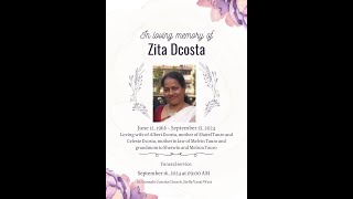 Celebrating the life of Zita Dcosta on 16924 Live streaming at 800 am Onwards [upl. by Melessa]