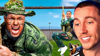 Miniminter Reacts To Beta Squad 24 Hours In Military Combat School [upl. by Ahtebbat]