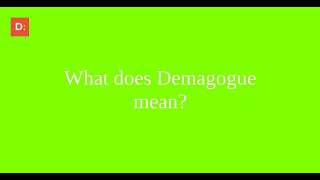 What does Demagogue mean [upl. by Pattison]