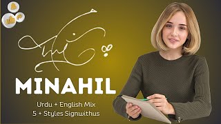 Minahil name signature style  Minahil Name  Signature  Minahil [upl. by Tamarah]