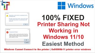 How To Fix Printer Sharing Not Working Windows  error 0x00000709 Solved [upl. by Waugh]