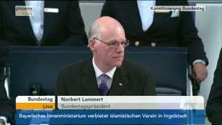 Bundestag Ergebnis der Wahl des Bundestagspräsidenten amp Rede von Norbert Lammert am 22102013 [upl. by Hebner]