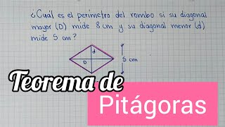 TEOREMA DE PITÁGORAS  📐 Obtener perímetro de un rombo [upl. by Mazlack995]