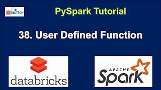 38 user defined function in pyspark  UDFuser defined function in PySpark  Azure Databricks [upl. by Suoicul]