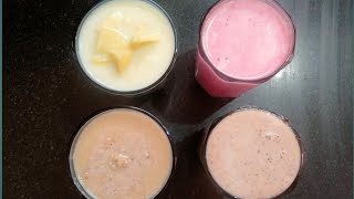 4 Easy Milkshake Recipe4 वेगवेगळे मिल्कशेक‌summar Drinks Milkshake [upl. by Layap505]