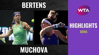 Kiki Bertens vs Karolina Muchova  2020 Doha First Round  WTA Highlights [upl. by Mischa]