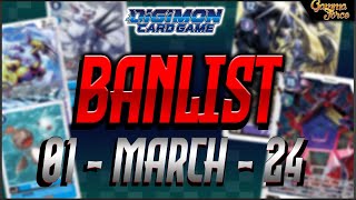 BANLIST 01  March  24   Digimon TCG [upl. by Lemart]