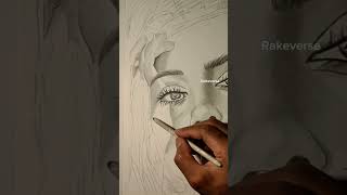 Reels Video My pencil drawing of cute lady double face ytshortsvideo art reels sketch [upl. by Thompson]