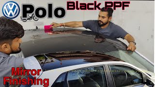 Ultra Gloss Black PPF installation on Volkswagen Polo Roof VwrapsSikar [upl. by Brecher]