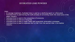 Hydrated Lime Powder [upl. by Atalya]