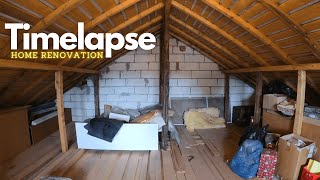 Transformarea mansardei in 90 de zile  Timelapse OLD HOUSE Renovation [upl. by Jeanine]