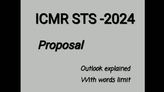 how to write a research proposalproposal outlineword limit and marks for icmr proposalicmrsts2024 [upl. by Selie]