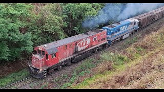 Dupla U20c puxando vazio e subindo rampa de Londrina  101024 [upl. by Hatty]