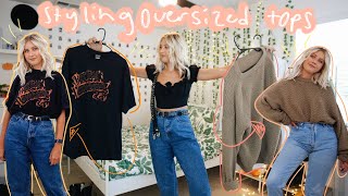 7 WAYS TO TUCK IN YOUR OVERSIZED TOPS  styling thrifted oversized tees sweaters amp sweatshirts [upl. by Sesiom]