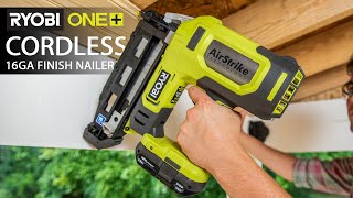 CORDLESS Finish Nailer  RYOBI 18V ONE AirStrike 16GA Finish Nailer [upl. by Telracs]