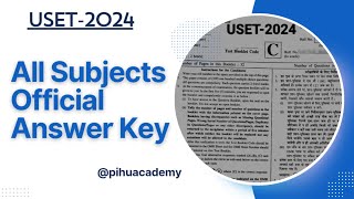 Uset 2024  All subjects anskey official anskeypihuacademy [upl. by Anahcar]