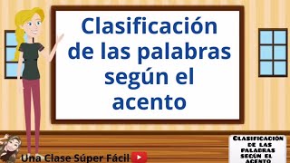 Clasificación de las palabras según el acento Súper Fácil [upl. by Alimhaj]