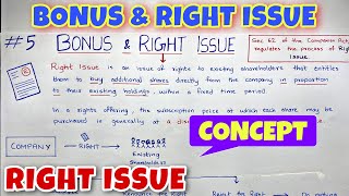 5 Bonus amp Right Issue  Concept of Right Issue  CA INTER  By Saheb Academy [upl. by Yancy]