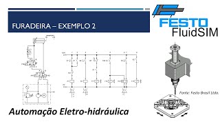 Automação Eletro hidráulica  Furadeira  Exemplo 2 [upl. by Ellehsar]