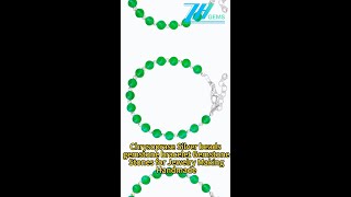 Chrysoprase Silver beads gemstone bracelet Gemstone Stones for Jewelry Making Handmade [upl. by Horton]