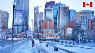 4K🇨🇦 Discover CANADA  CALGARY After Snowfall  Downtown City Walk [upl. by Bauer]