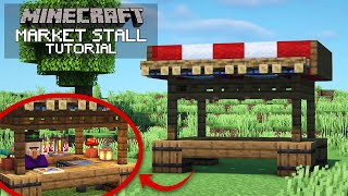 Minecraft EASY Market Stall Tutorial How To Build [upl. by Allis964]