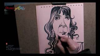 Drawing a Caricature with a Pentel Pocket Brush Pen [upl. by Bunch]