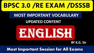 Synonyms and Antonyms For BPSC30DSSB Vocabulary Booster  Synonyms amp AntonymsKARTIK SIR [upl. by Watson]