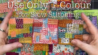 Use Just 1 Colour for Slow Stitching a Fabric Collage a Beginner Friendly How to [upl. by Ardnajela]