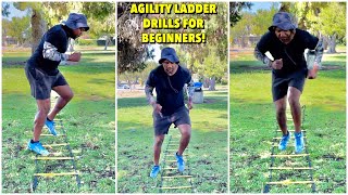 Agility Ladder Drills for beginners For all ages and sports [upl. by Htabmas]