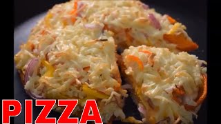 pizza recipe in microwave oven with readymade pizza base indian style  hindi microwave oven [upl. by Lilyan631]