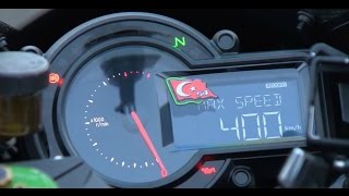 KAWASAKİ H2R TOP SPEED RECORD 400 KM İN 26 SECOND [upl. by Sel]