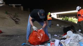 Watch Cali Gov Gavin Newsom clean up homeless encampments Get those tents off the streets [upl. by Ttegirb]