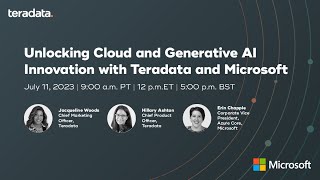 Unlocking Cloud and Generative AI Innovation with Teradata and Microsoft [upl. by Enitsirk]