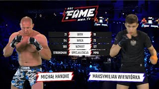 FAME MMA 1 Michał Handke vs Maksymilian quotWiewiórquot Wiewiórka Cała Walka [upl. by Melesa665]