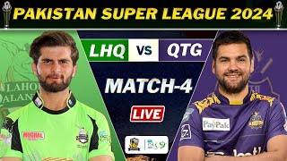 PSL 2024 LIVE  LAHORE QALANDARS vs QUETTA GLADIATORS MATCH 4 LIVE  LQ vs QG LIVE SCORE QG LAST OV [upl. by Aleuqahs]