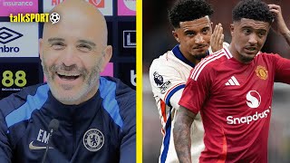 Enzo Maresca SUBTLY JIBES Erik Ten Hag As He PRAISES Jadon Sancho After His Chelsea Debut 😤 [upl. by Pelagias]