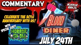 BLOOD DINER 1987 💀 Live Horror Movie Commentary w The Horror Show  30th Anniversary Special [upl. by Lawan]